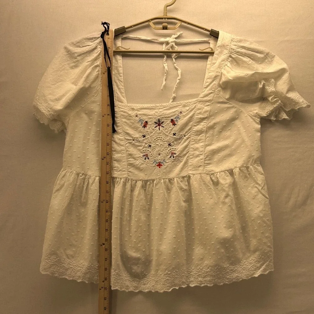 Old Navy Peasant Top White 2X‎
